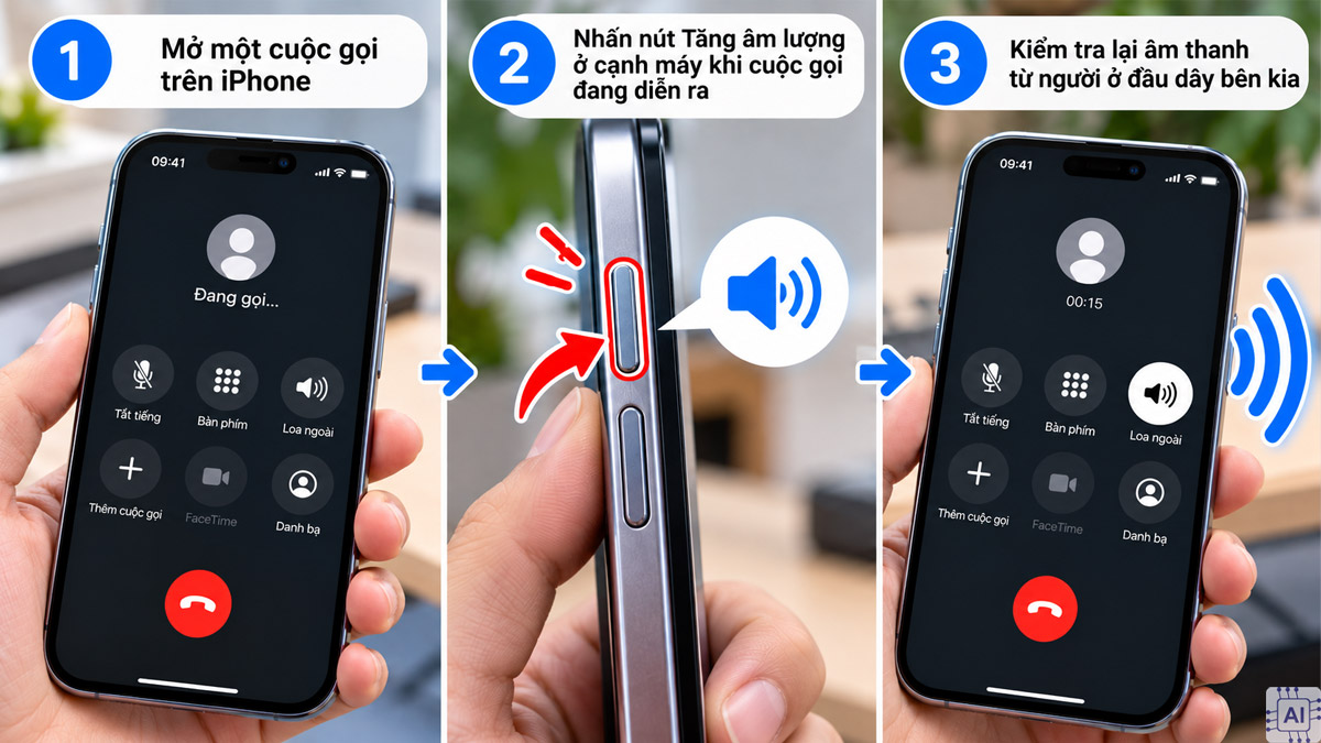 Khắc phục lỗi âm lượng cuộc gọi đến iPhone - Tăng âm lượng