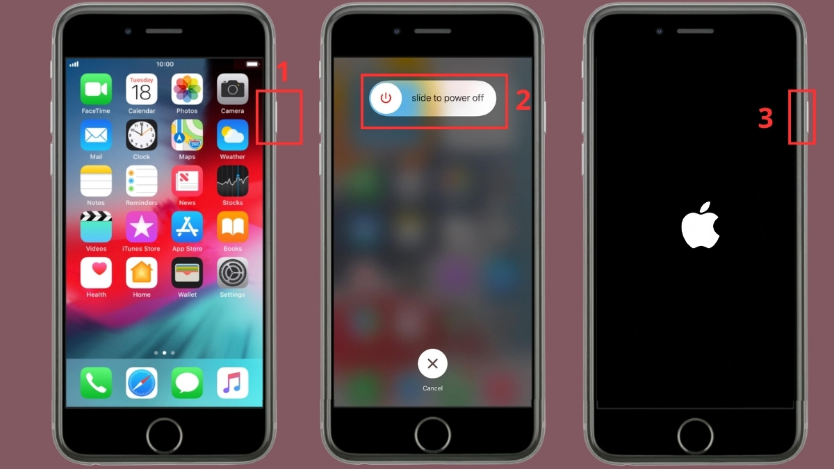 Khắc phục lỗi âm thanh iPhone - Khởi động lại với iPhone có nút vật lý