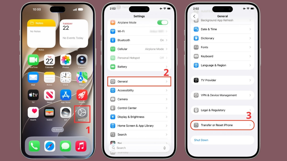 Khắc phục lỗi âm thanh iPhone - Đặt lại cài đặt gốc bước 1, 2