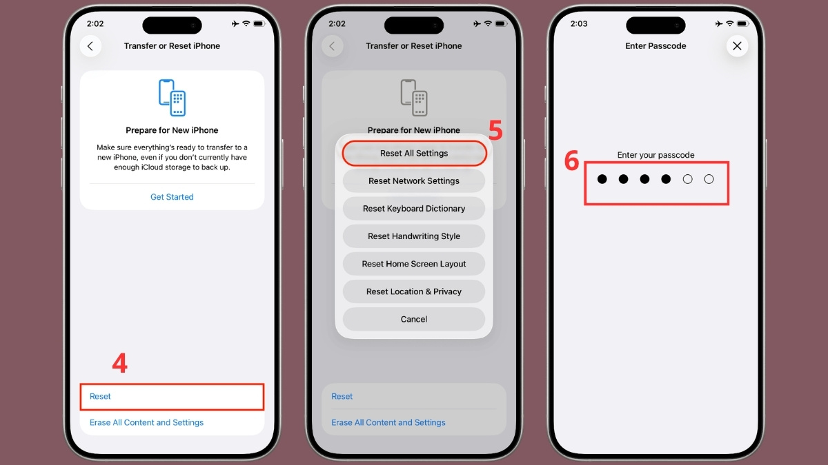 Khắc phục lỗi âm thanh iPhone - Đặt lại cài đặt gốc bước 3, 4
