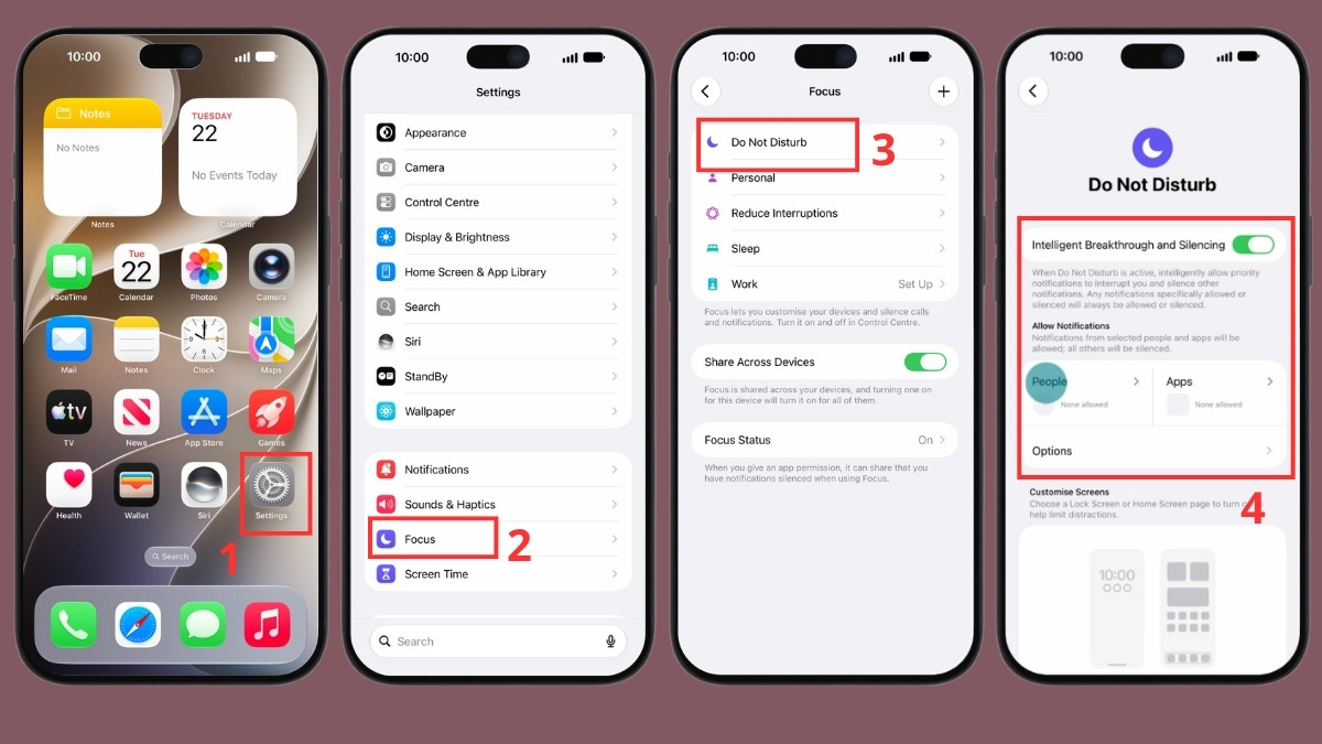 Khắc phục lỗi âm thanh iPhone - Tắt chế độ không làm phiền