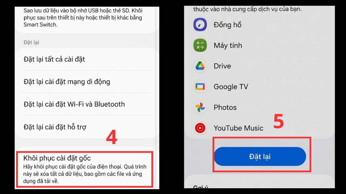 Sửa lỗi cảm biến tiệm cận bằng cách khôi phục cài đặt gốc điện thoại Android bước 4, 5