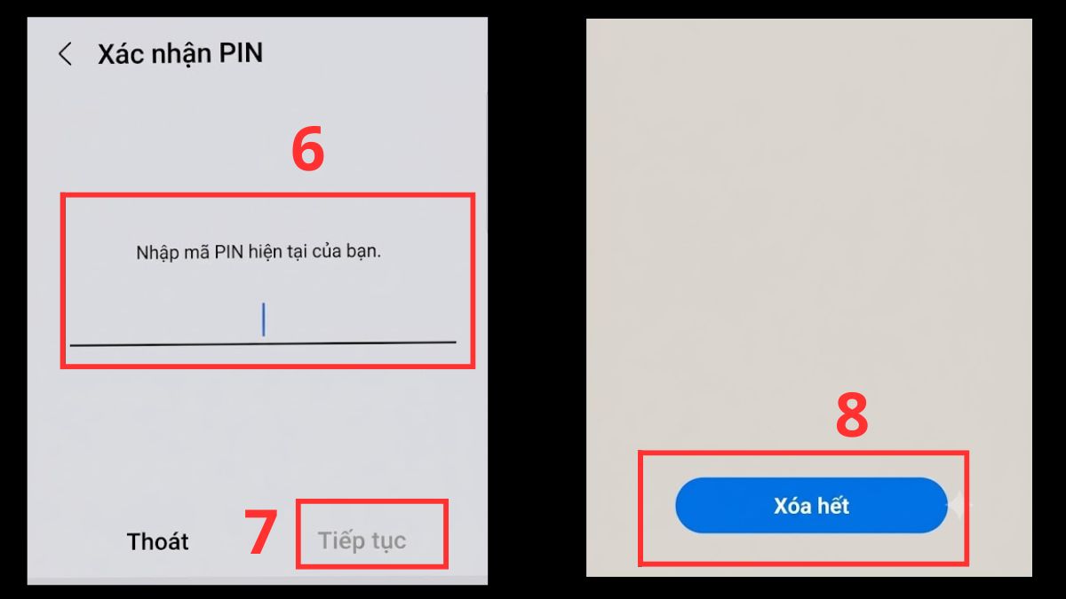 Sửa lỗi cảm biến tiệm cận bằng cách khôi phục cài đặt gốc điện thoại Android bước 6, 7, 8