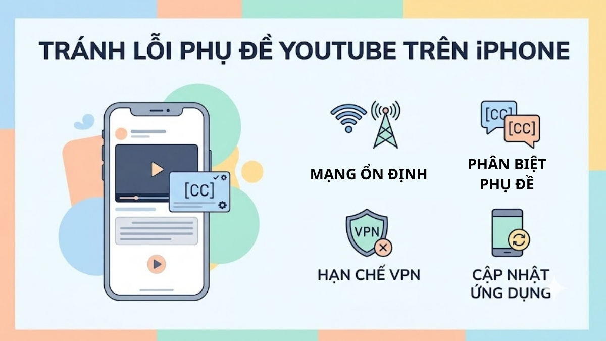 Phòng tránh lỗi khi tải phụ đề Youtube trên iPhone