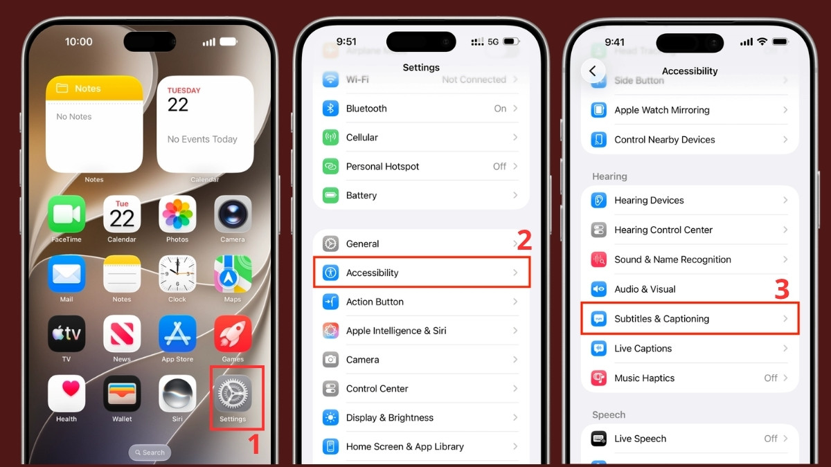 Sửa lỗi khi tải phụ đề Youtube trên iPhone - Bật phụ đề bước 1, 2