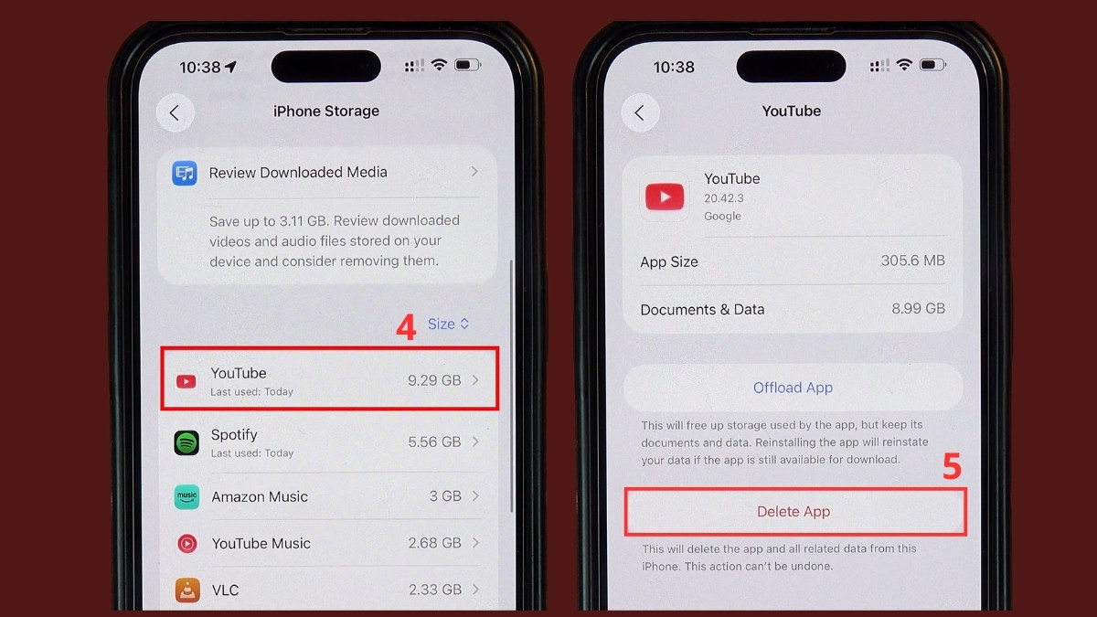 Sửa lỗi khi tải phụ đề Youtube trên iPhone - Xóa bộ nhớ đệm bước 2, 3