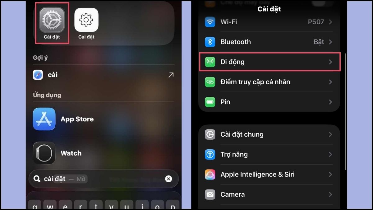 Khắc phục lỗi không bật được 5G trên iPhone - Kích hoạt băng tần 5G bước 1