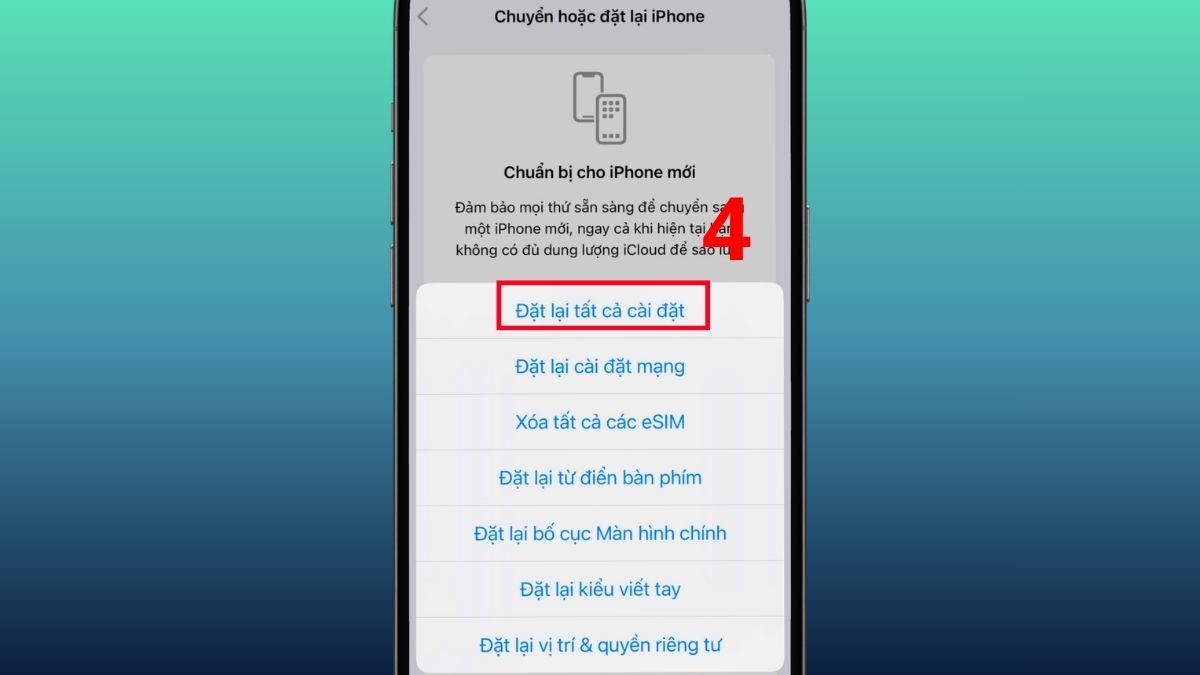 Khắc phục lỗi không thể kích hoạt Touch ID trên iPhone - Đặt lại tất cả cài đặt