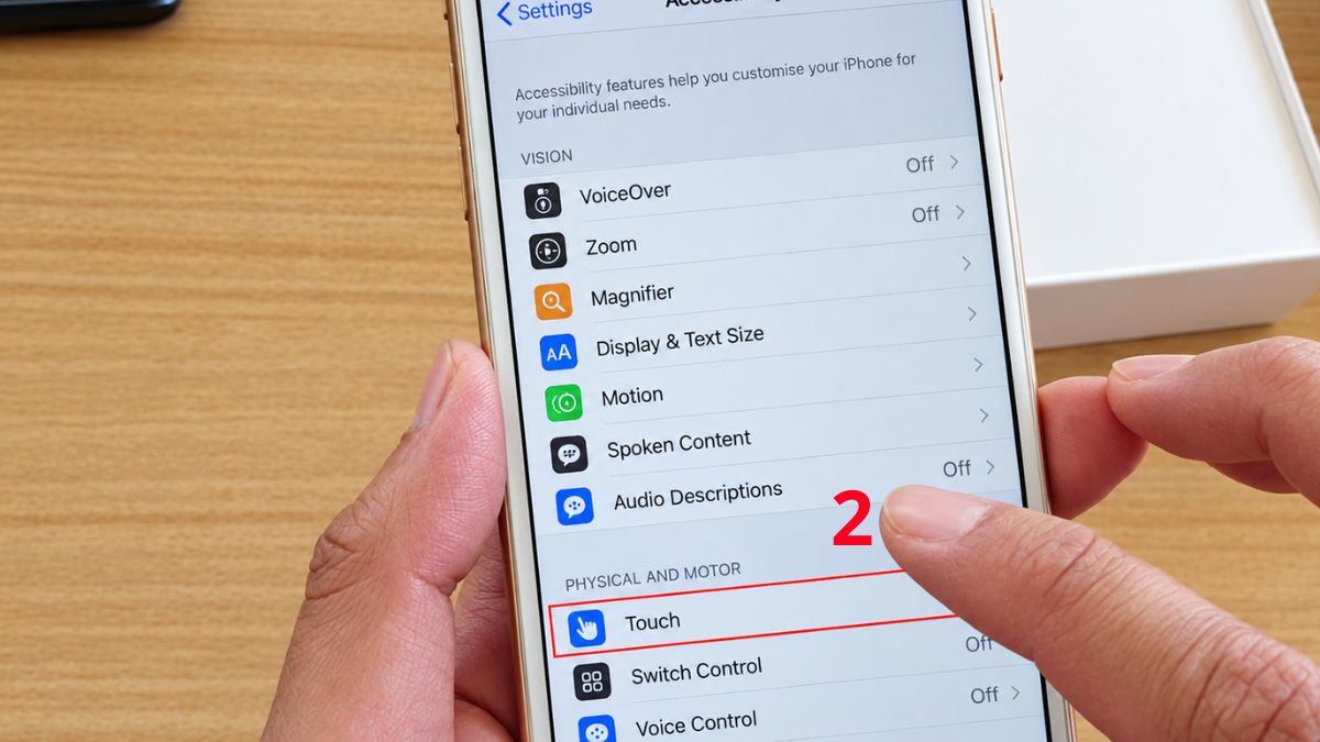 Khắc phục lỗi không thể kích hoạt Touch ID trên iPhone - Bật Assistive bước 2