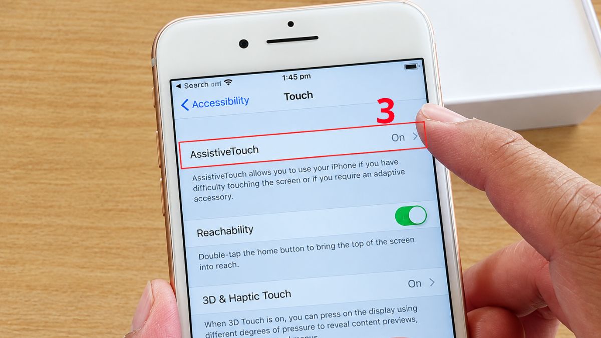 Khắc phục lỗi không thể kích hoạt Touch ID trên iPhone - Bật Assistive bước 3