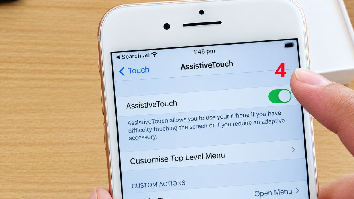 Khắc phục lỗi không thể kích hoạt Touch ID trên iPhone - Bật Assistive bước 4
