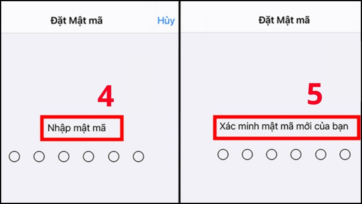 Khắc phục lỗi không thể kích hoạt Touch ID trên iPhone - Sử dụng mật mã số bước 4, 5