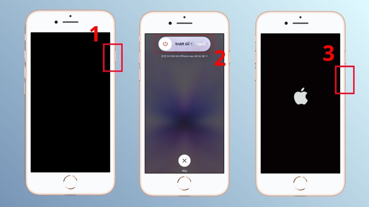 Khắc phục lỗi không thể kích hoạt Touch ID trên iPhone - Khởi động lại iPhone