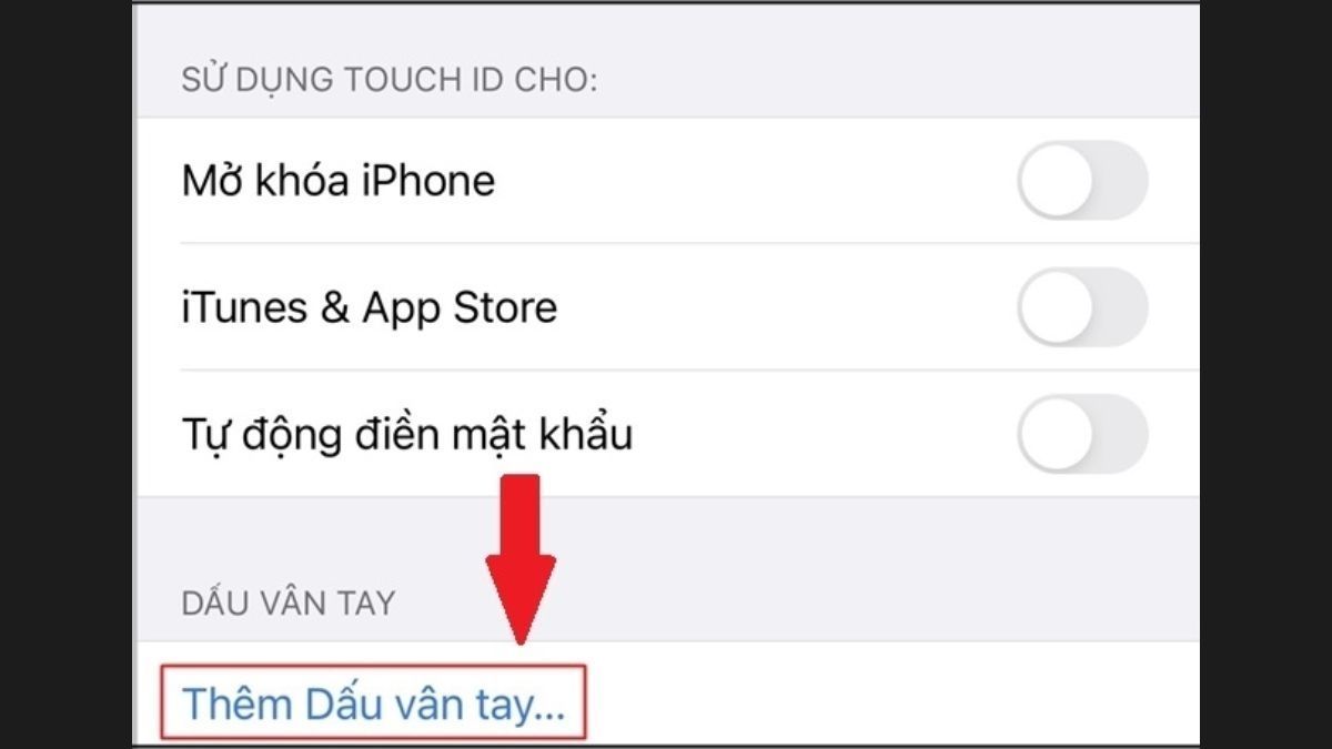 Khắc phục lỗi không thể kích hoạt Touch ID trên iPhone - Thêm vân tay bước 3