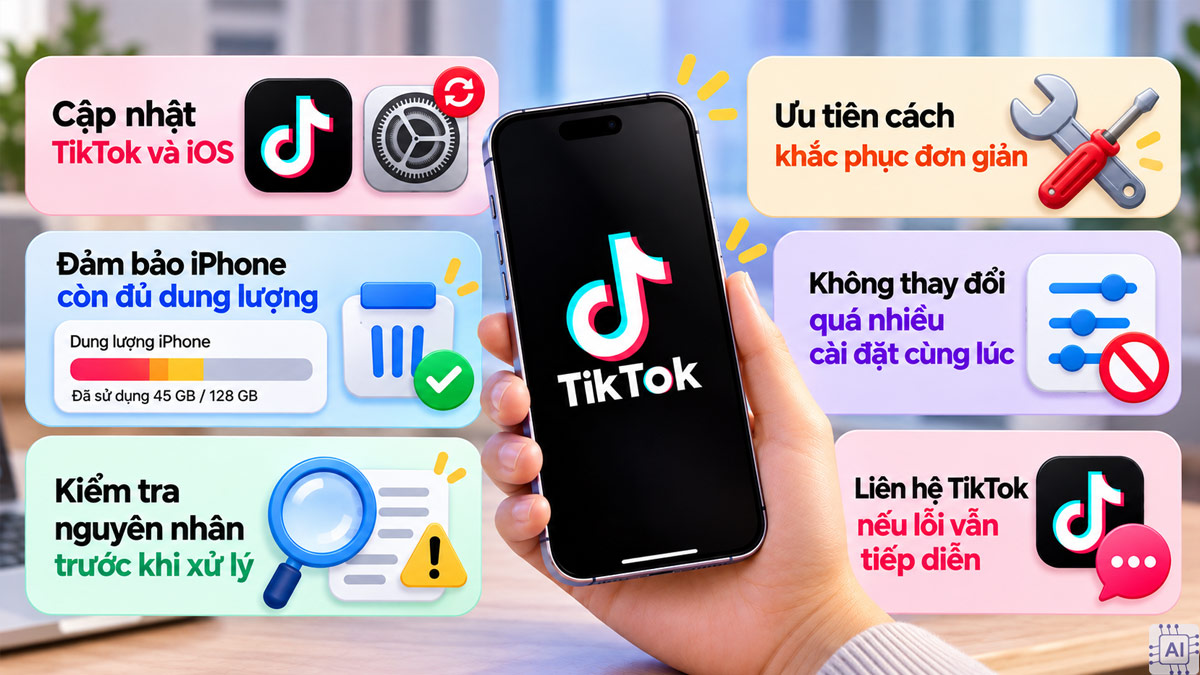 Lưu ý phòng tránh lỗi không vào được TikTok trên iPhone