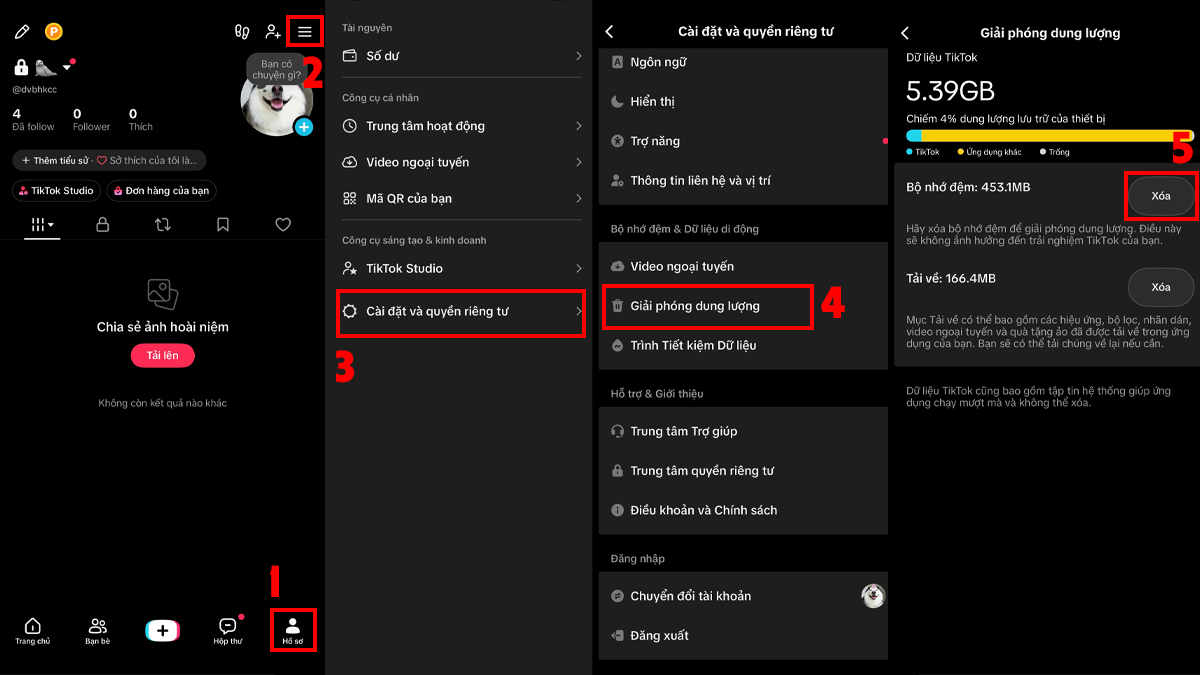 Sửa lỗi không vào được TikTok trên iPhone - Xóa bộ nhớ đệm