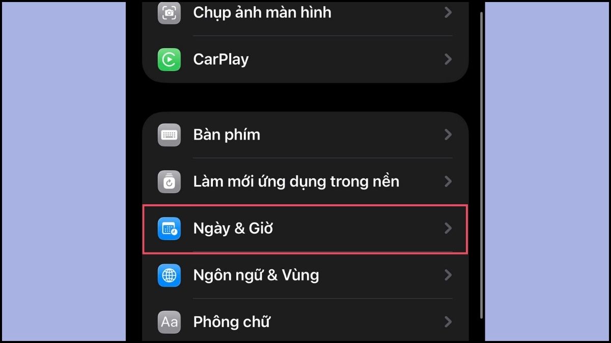 Sửa lỗi kích hoạt Facetime - Cài đặt Ngày & Giờ và Vùng chuẩn bước 2
