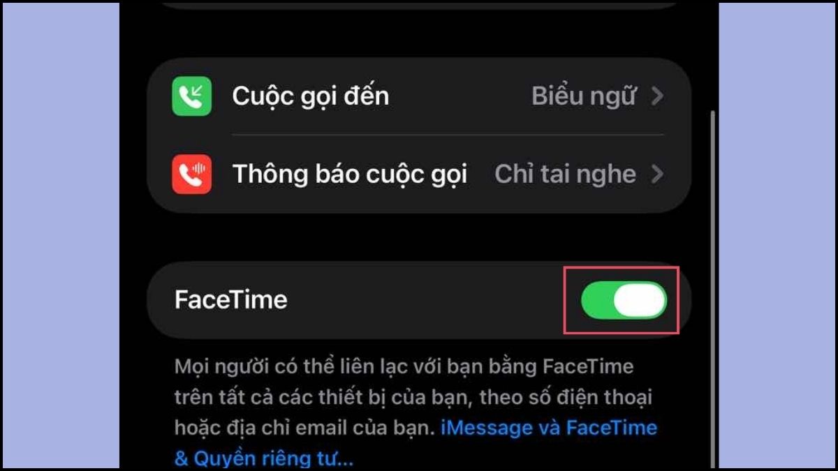 Sửa lỗi kích hoạt Facetime bằng cách Tắt và bật lại bước 5