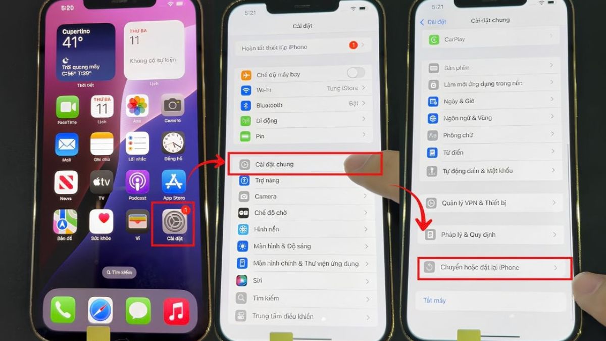 Sửa lỗi SIM không có dịch vụ trên iPhone - Đặt lại cài đặt mạng bước 1