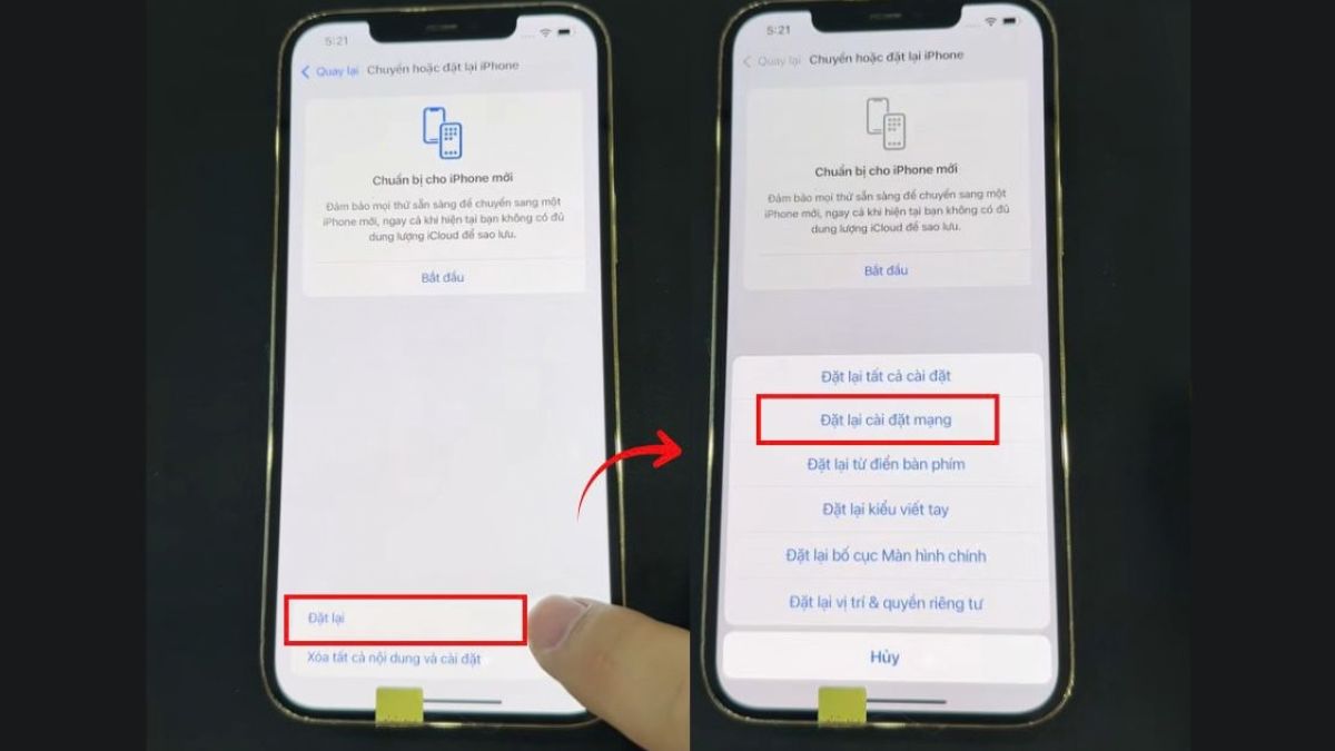 Sửa lỗi SIM không có dịch vụ trên iPhone - Đặt lại cài đặt mạng bước 2