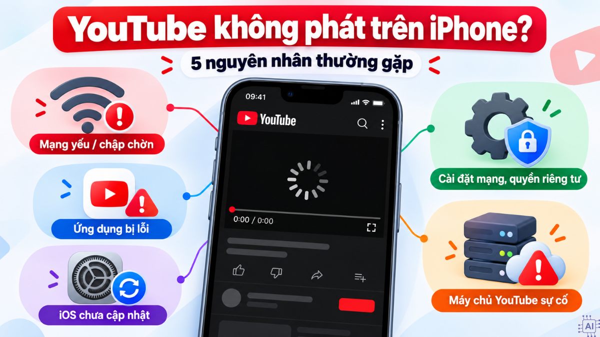 Nguyên nhân lỗi Youtube không phát được video trên iPhone