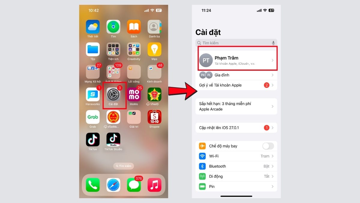 Khắc phục lỗi Youtube không phát được video - Tắt tính năng iCloud Private Relay bước 1