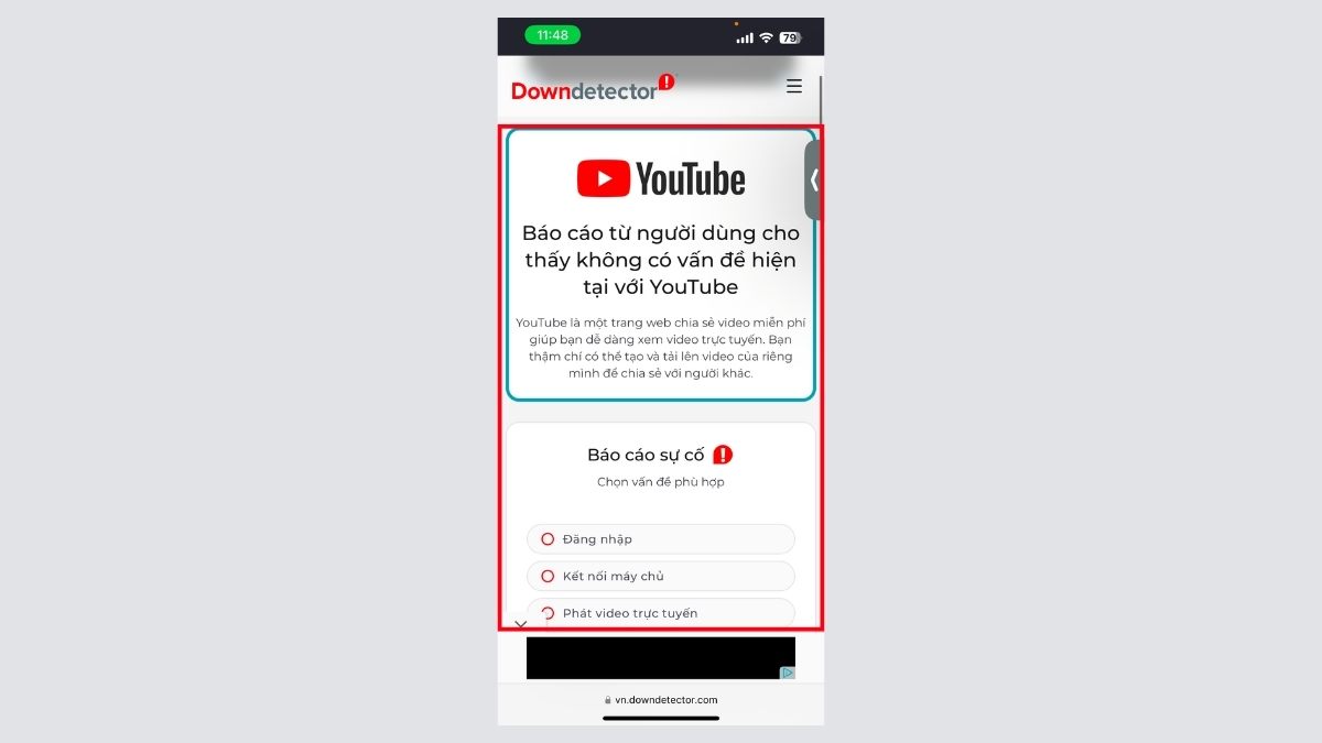 Khắc phục lỗi Youtube không phát được video - Kiểm tra trạng thái máy chủ bước 2