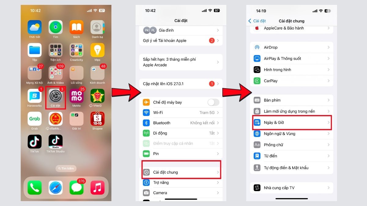 Khắc phục lỗi Youtube không phát được video - Kiểm tra cài đặt Ngày & Giờ bước 1