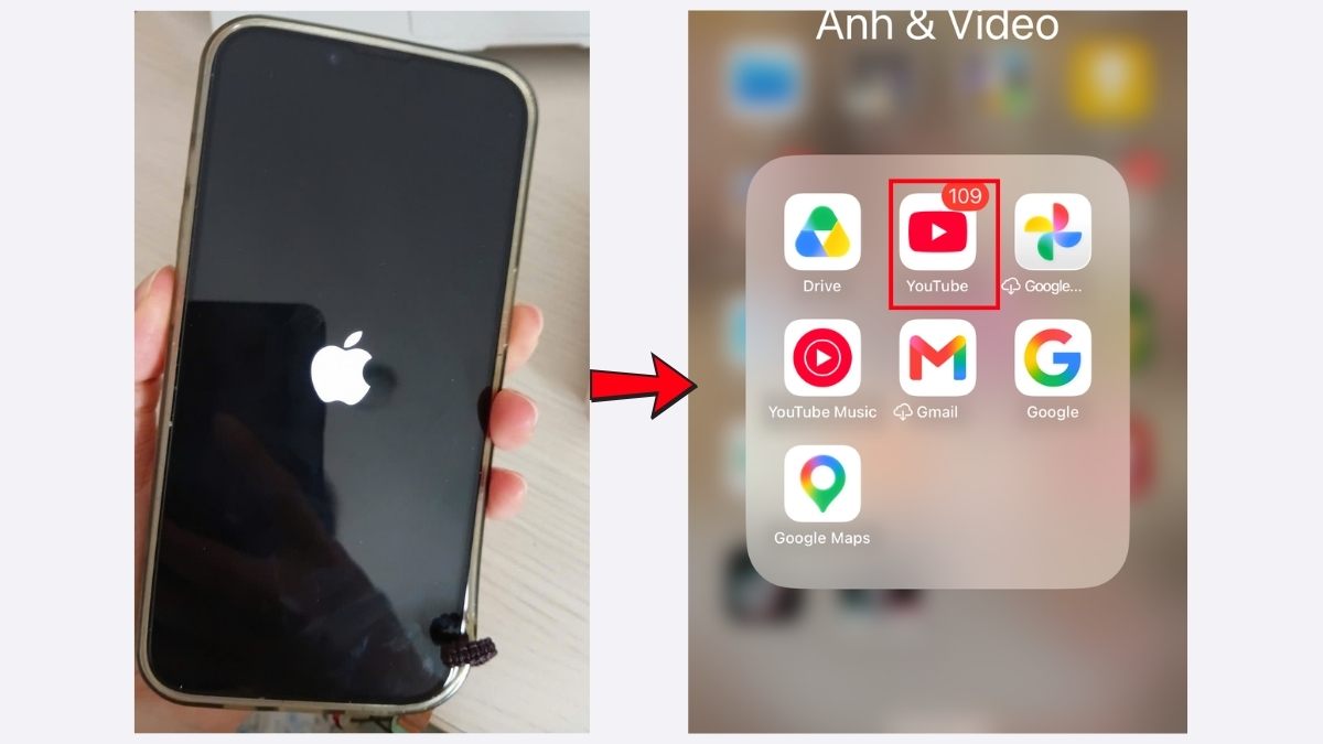 Khắc phục lỗi Youtube không phát được video - Khởi động lại iPhone bước 2