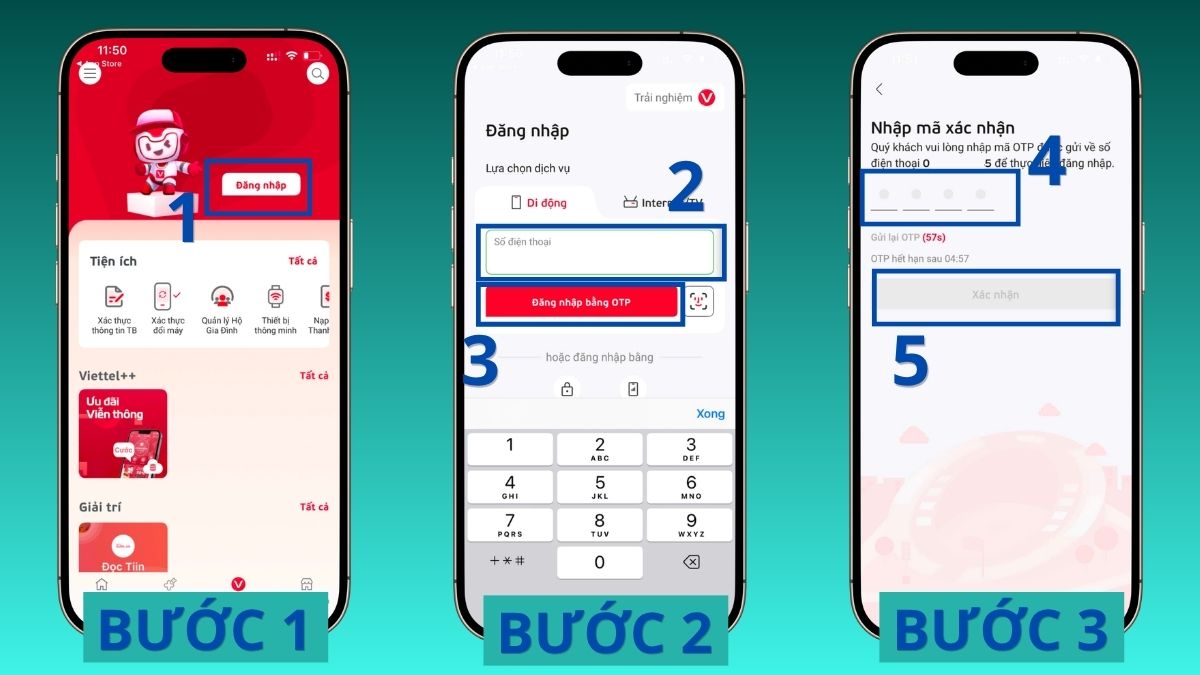 Tra cứu mã PUK sim Viettel qua My Viettel bước 1, 2, 3