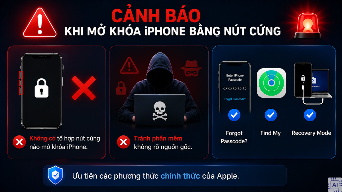Cảnh báo cách mở khóa iPhone bằng nút volume không an toàn