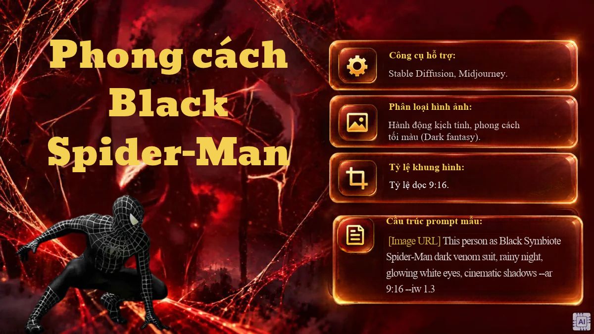Prompt Spider Man phiên bản Black