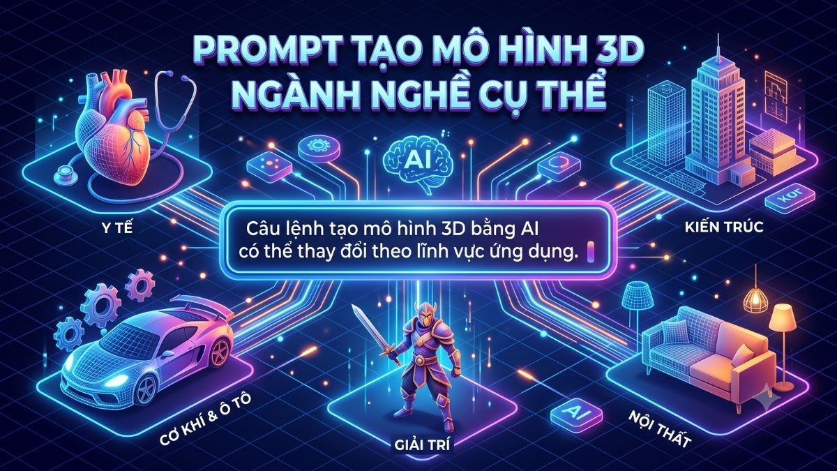 Mẫu prompt tạo mô hình 3D nghề cụ thể