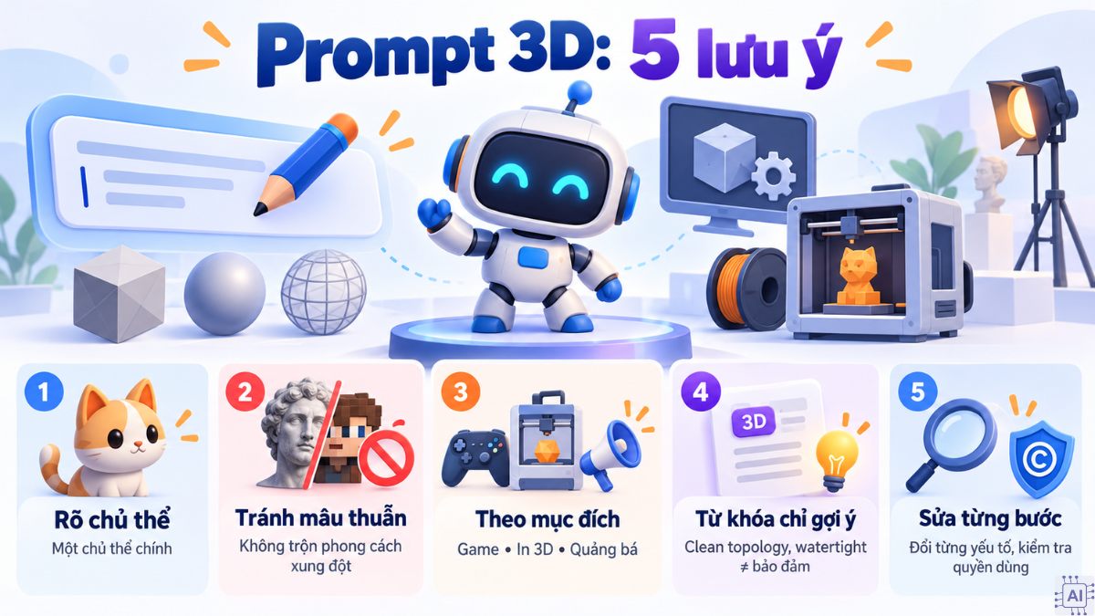 Lưu ý về prompt tạo mô hình 3D