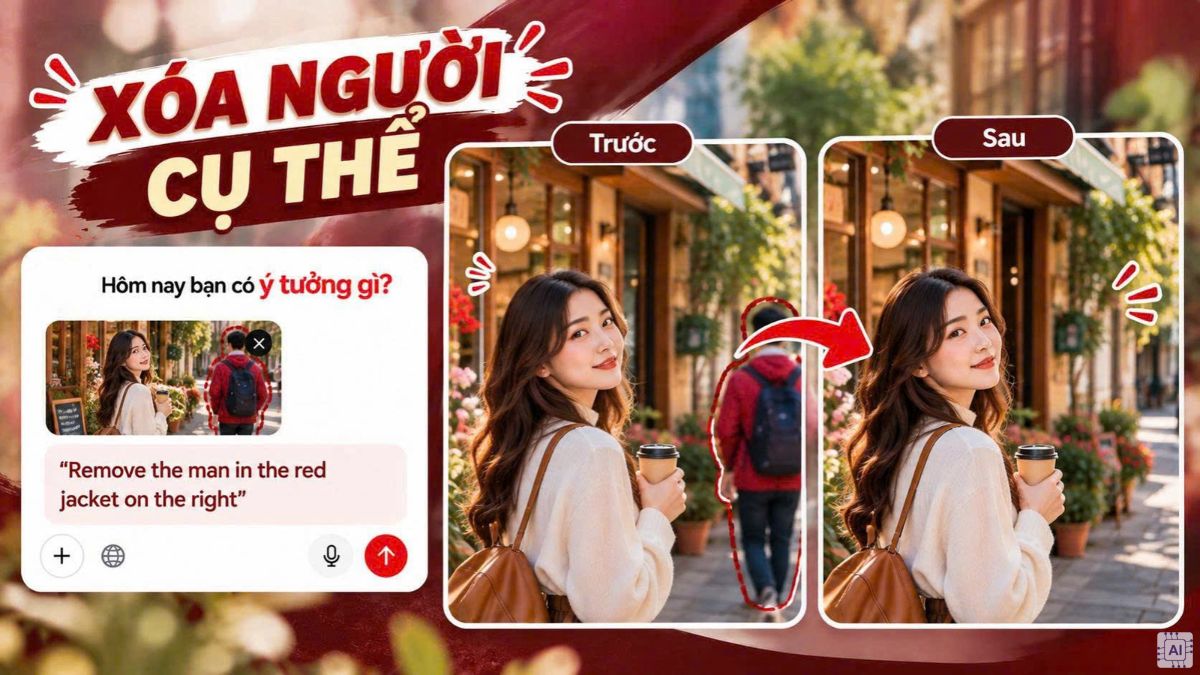 Prompt xóa người trong ảnh - Xóa người cụ thể