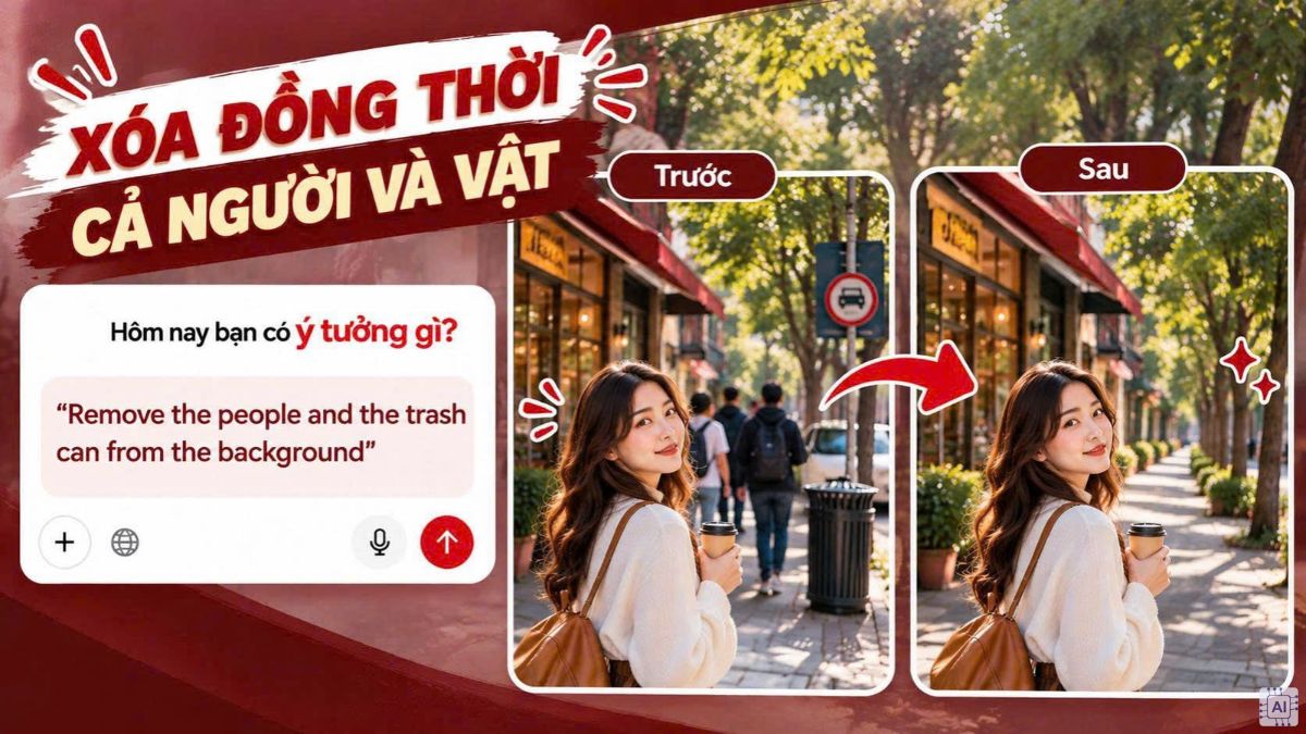 Prompt xóa người trong ảnh - Xóa người và vật