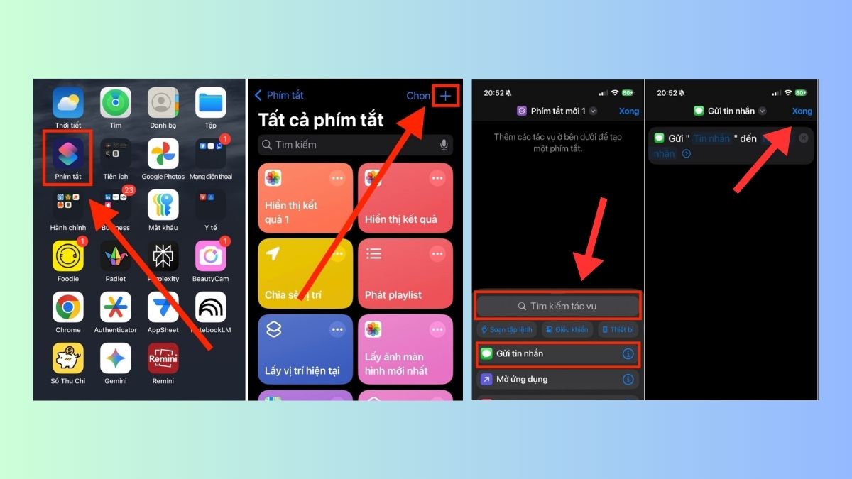 Cách tạo phím tắt trên iPhone