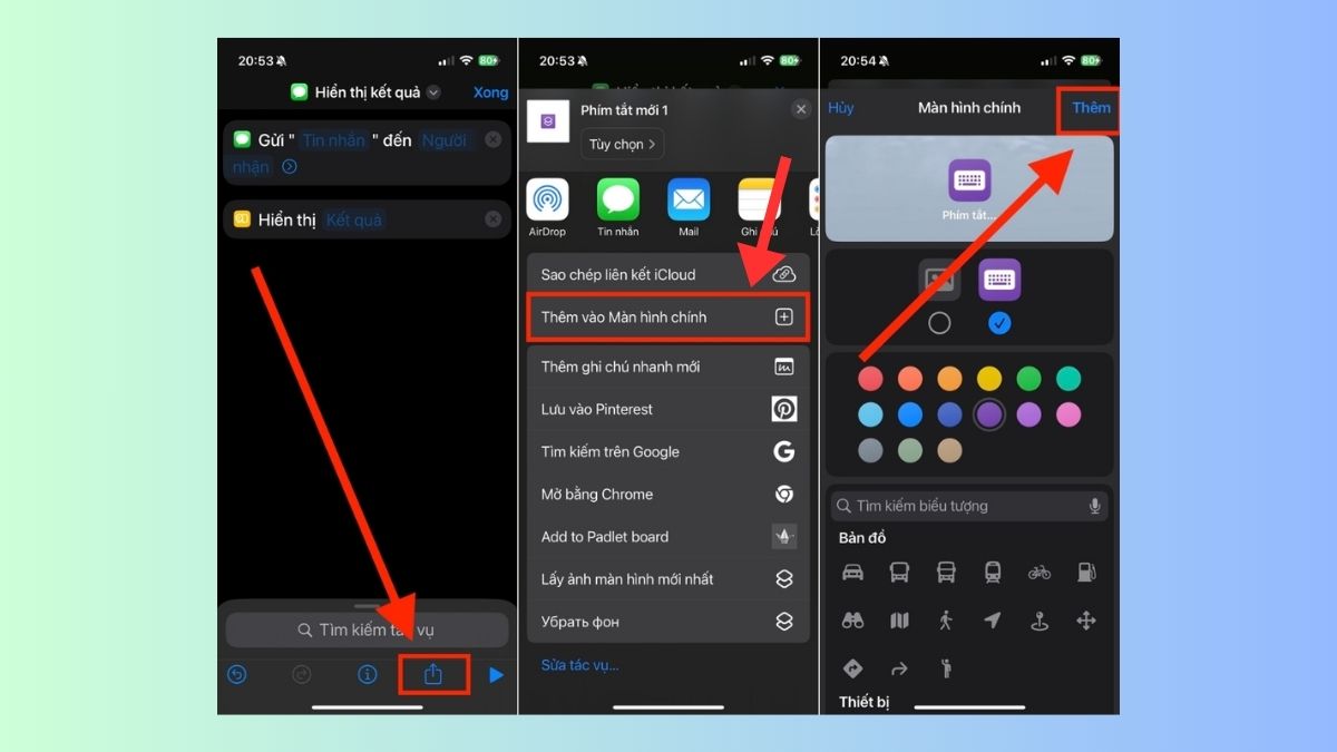 Tạo phím tắt trên iPhone và thêm vào màn hình chính