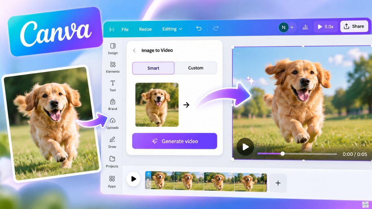 Công cụ tạo video AI bằng hình ảnh - Canva AI