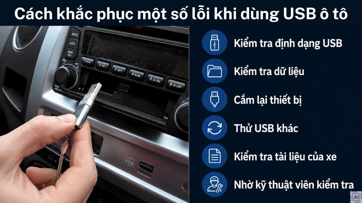 Khắc phục lỗi khi dùng USB cho ô tô