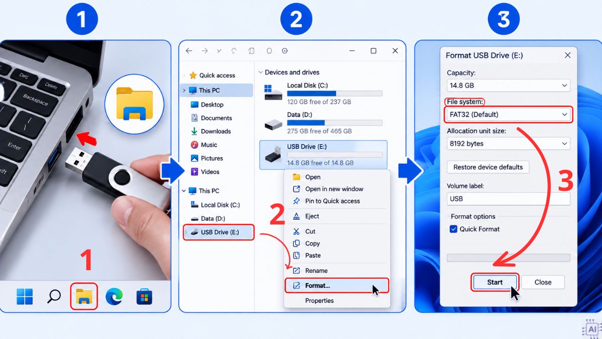 Định dạng USB cho ô tô