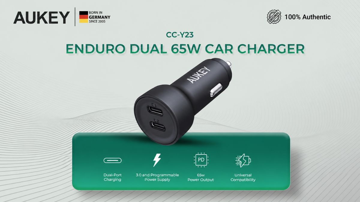 USB cho ô tô - Aukey 2C 65W CC-Y23