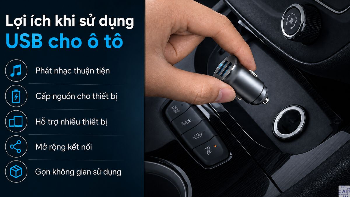 Lợi ích khi dùng USB cho ô tô