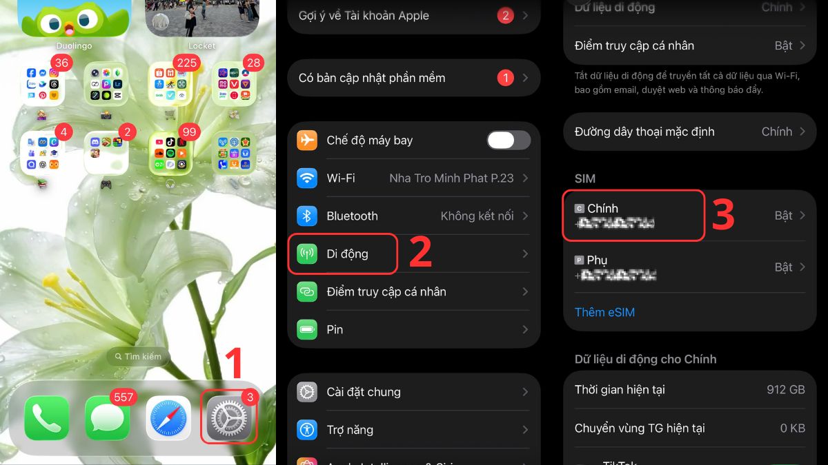 Bật 5G iPhone 17 bước 1, 2