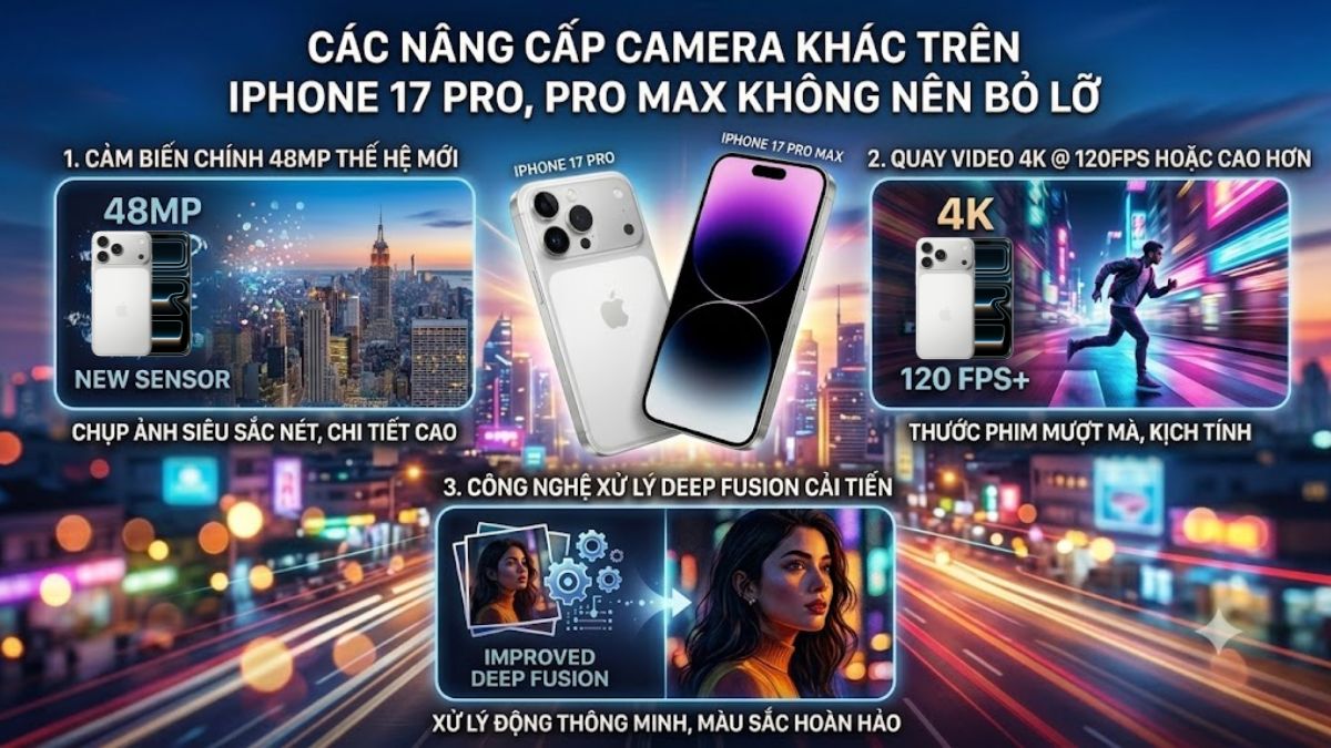 Bên cạnh 8x iPhone 17 Pro, thiết bị có nhiều tính năng nâng cấp khác