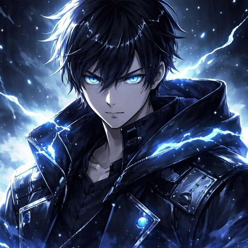 Avatar anime sáng hiệu ứng sấm sét