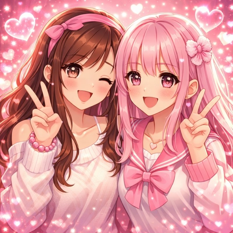 Avatar anime sáng lấp lánh cho đôi bạn thân