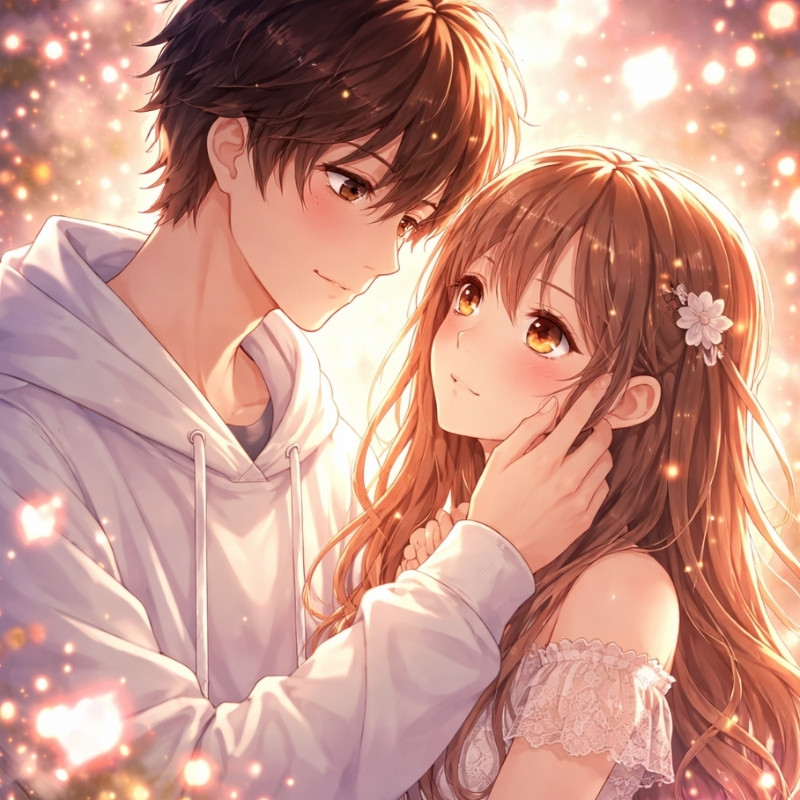 Avatar anime sáng với cặp đôi dịu dàng