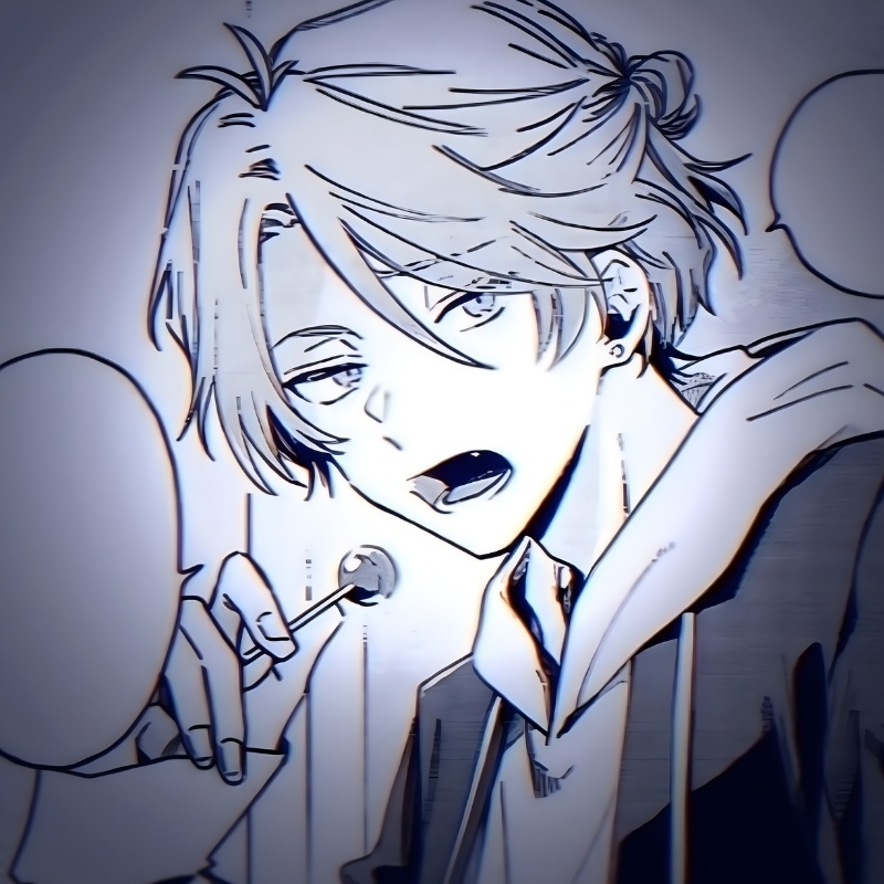 Avatar anime đen trắng phát sáng cho con trai