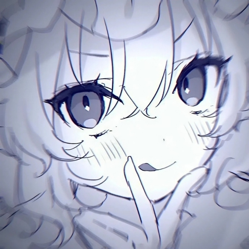 Avatar anime đen trắng phát sáng cute